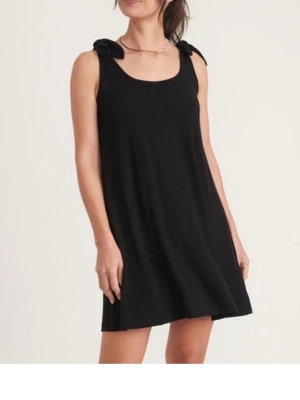 Marine Layer Lexi Black Swing Dress Tie Shoulder Dress Beach Coverup Tunic Top
